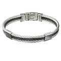 Stainless Steel and Rubber Bangle Bracelet