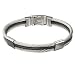 Stainless Steel and Rubber Bangle Bracelet