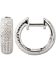 14K White Gold 0.33ct Everlasting Pave Set Diamond Hinged Mini-Hoop Earrings