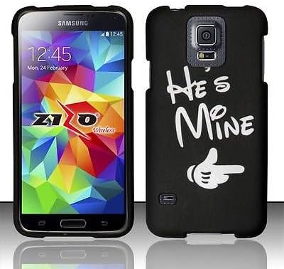 New He's Mine Hard Plastic Matte Snap On Case Cover for Samsung Galaxy S5 S V [In CellCostumes Retail Packaging]