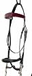 NEW Black Leather Walking Horse Bridle Burgundy Brow