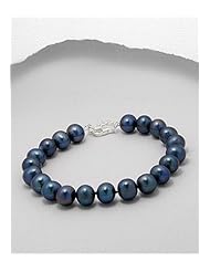 Tahiti (Dyed) Fresh Water Pearls Bracelet In 92.5 Sterling Silver