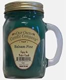 Balsam Pine 13 oz Mason Jar Candle (Our Own Candle Company Brand) Made in USA - 100 hr burn time
