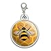 Bee on Honeycomb Chrome Plated Metal Pet Dog Cat ID Tag - Large