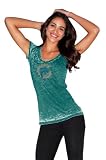NFL Women's Miami Dolphins Fade Route Low V-Neck In Overdyed Team Colors (Aqua, X-Large)