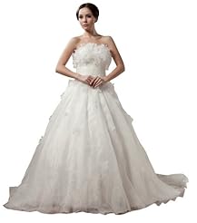 Strapless Satin Beaded  Prom Dress  With Pearls