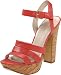 Nine West Women's Intuitive Ankle-Strap Chunky Sandal,Pink Leather,7 M US