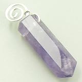 Infinity Circle Healing Crystal Point Pendant in Amethyst Gem