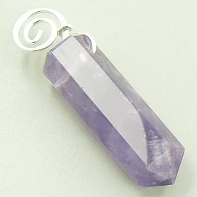 Infinity Circle Crystal Point Pendant in Amethyst Gemstone