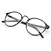 PenSee Vintage Inspired Eyeglasses Frame Round Circle Clear Lens Glasses (Black)