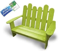 Lohasrus Kids Patio Bench 15026 - Non-toxic Stained Hardwood, Indoor / Outdoor, for ages 2 to 5, Free Drawing Book
