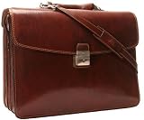 Review Tony Perotti  / Tony Perotti Pivot Flap-Over Triple Compartment Briefcase Leather Business Cases