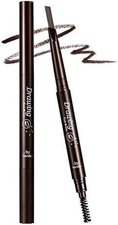 Familybuy Double-end Waterproof Eyebrow Pencil Automatic Pro Makeup Eyebrows Set With Eye Brow Comb Brush-Dark Brown