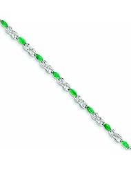 2.2 Carat 14K White Gold Diamond and Emerald Figure 8 Bracelet