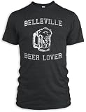 Vintage Distressed Belleville Beer Lover Tri-Blend T-Shirt, Black, L
