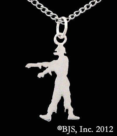 computer geek info on Zombie Silhouette Necklace in Sterling Silver | Geek Armory