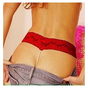 Bracli Red Single Pearl Thong