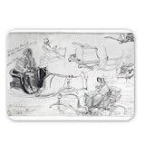 Pony and Traps on Francis Street, London, 1835 (pencil on paper) by George the Elder Scharf - Mouse Mat Art247 Highest Quality Natural Rubber Mouse Mats - Mouse Mat - inches