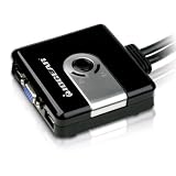 IOGEAR 2-Port Compact USB VGA KVM with Built-in Cables (GCS42UW6)
