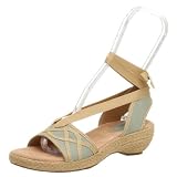 Clarks Artisan Womens Seagrass Ankle Wrap Sandal,Green,8 M