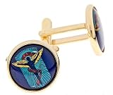 JJ Weston gold plated cufflinks with an image of the chiropractic or chiropractor image with presentation box. Made in the U.S.A