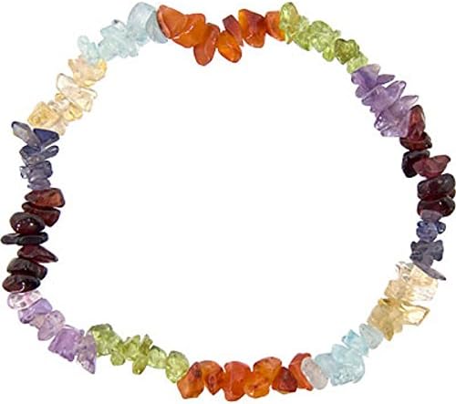 The 7 Chakras Stones Chips Elastic Bracelet