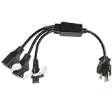 Conntek 05365 W-Cable 6-Inch + 8-Inch 1 to 3 Outlet Y Power Equalizer NEM Amp 5-15Rx2 and IEC 320 C5 Laptop/Powerstrip Outlet Creator