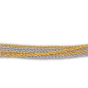 Two Tone 6 Strand Singapore Gold Bracelet
