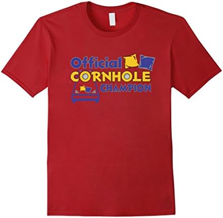 Men's Official Corn-hole Champion TShirt, Cornhole, Cornhole Board 2XL Cranberry