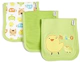 IMAGE OF Lamaze Unisex-Baby Newborn 3 Pack Happy Chick Interlock Burp Cloth, Green, One Size