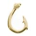 Fish Hook Pendant in 14K Yellow Gold - Small