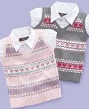 Greendog Little Girl Layered Argyle Vest