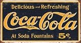 Coca Cola Tin Metal Sign : 1910 Weathered Logo , 16x9