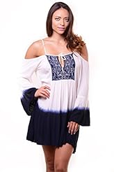 Bell Sleeves Off the Shoulder Rayon Tunic 