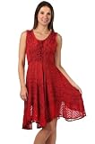 Sakkas Plus Size Embroidered Corset Style Bodice Crepe Ruffle Handkerchief Hem Dress
