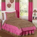 Cheetah Girl Pink and Brown Teen Bedding 3pc Full / Queen Set