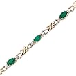 14K Yellow/White Gold 0.01 ct. Diamond and 2 1/2 ct. Emerald Bracelet