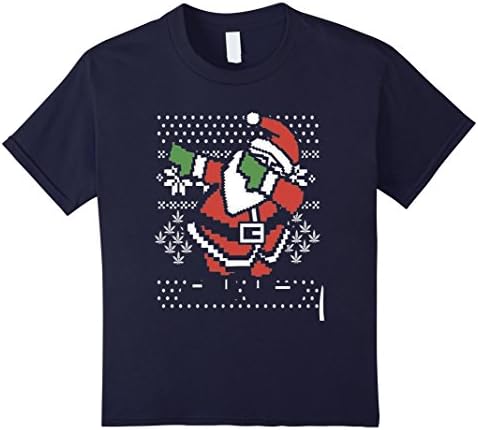 Kids Dabbing Santa Ugly Christmas Sweater t shirt 12 Navy