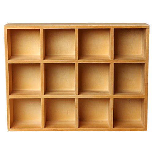 Wooden Freestanding / Wall Mounted 12 Compartment Shadow Box / Display