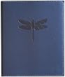 Blue Embossed Dragonfly Leather Brag Book