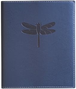 Blue Embossed Dragonfly Leather Brag Book