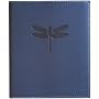 Blue Embossed Dragonfly Leather Brag Book