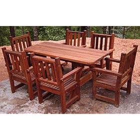Forever Six-Foot Picnic Table And Six Armchairs by Old Growth Again