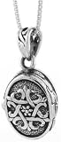 Sterling Silver Oval Shaped Prayer Box with Star of David