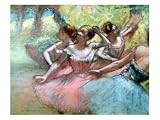 Four Ballerinas on the Stage Art Giclee Poster Print by Edgar Degas, 24x18