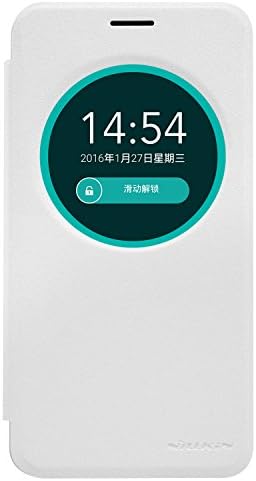 [nibaijing] ASUS Zenfone Max ZC550KL Case Leather Flip Case Smart Sleep PU Leather Flip Cover for ASUS Zenfone Max ZC550KL,White