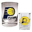 Indiana Pacers Rocks Glass & Square Shot Glass Set - Primary Logo NBA Basketball