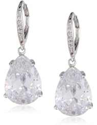 CZ by Kenneth Jay Lane "Classic" Pear-Shape Simulated Diamond Drop Earrings (12 cttw)