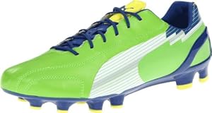PUMA Men's Evospeed 1 K FG Soccer Cleat,Jasmine Green/White/Monaco Blue,9.5 D US