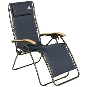 Garden Lounger a Textilene Blue Garden Relaxing Recliner Chair